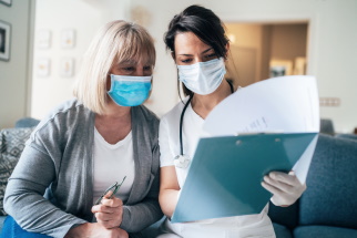 Healthcare provider talking with patient